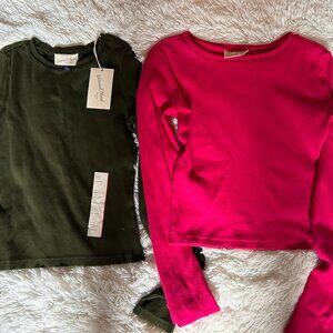 Set of Two Ribbed Slim Fit Tops NWT size XS